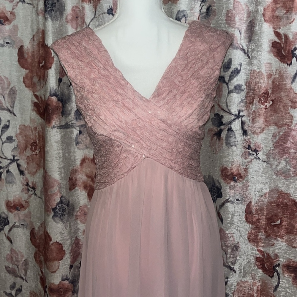 Violets & Roses Pink Sequence Formal Midi Dress - Picture 3 of 12
